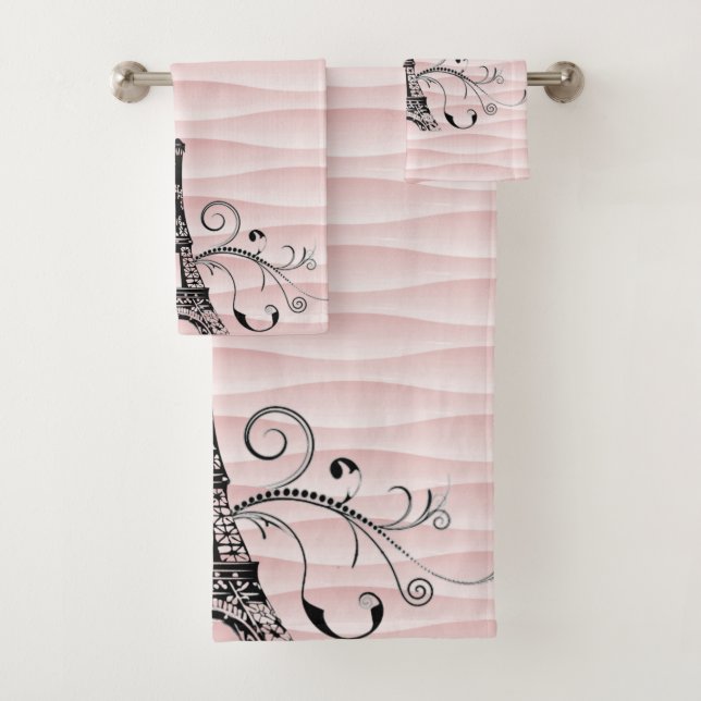 Serviettes Eiffel Rose Savourer Ensemble (En situation)