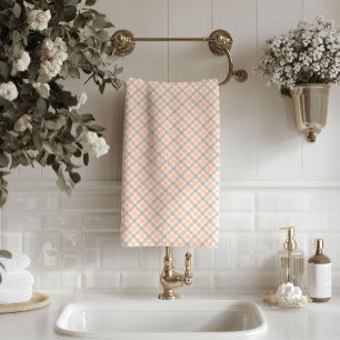 Serviettes élégantes à carreaux corail gris pour l