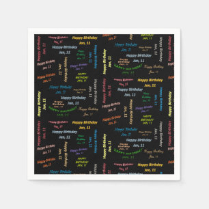 Serviettes en papier 11 janvier Anniversaire