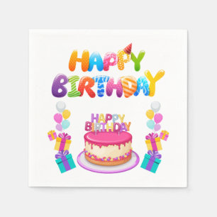 Serviettes en papier 3 plis Confettis pour fête d'