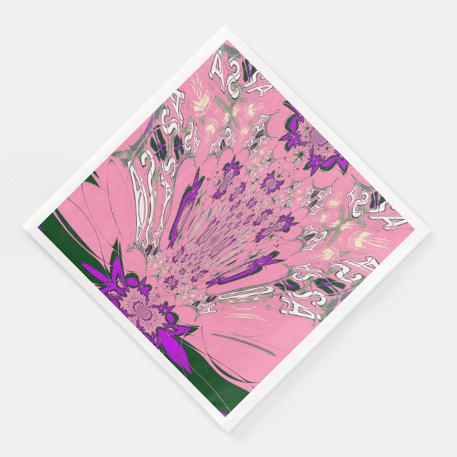 Serviettes en papier à dîner avec monogramme fleur (Coin)