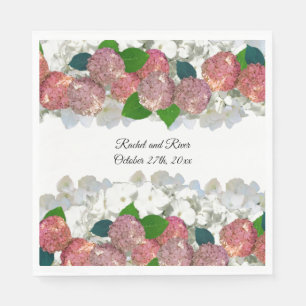 Serviettes en papier à fleurs mixtes saumon et cor