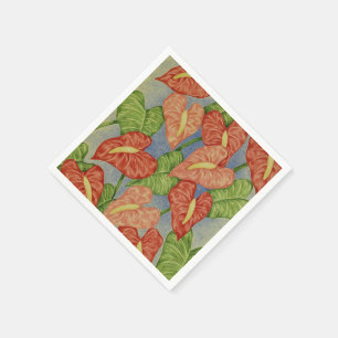 Serviettes en papier à fleurs pour anthuriums trop