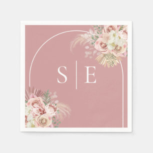 Serviettes en papier à monogramme en forme d'arche