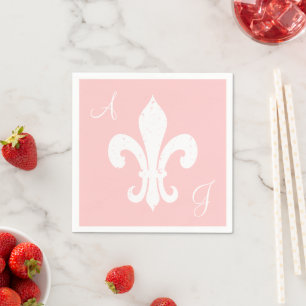 Serviettes en papier à monogramme pour mariage de