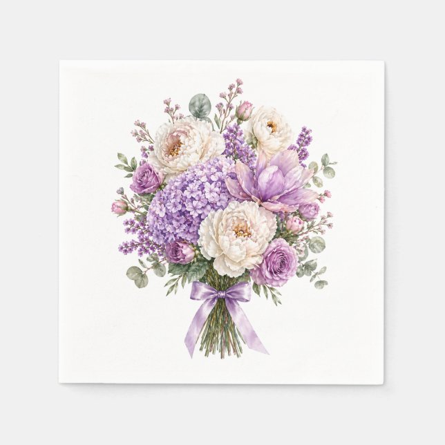 Serviettes en papier à motif de bouquet floral (Devant)