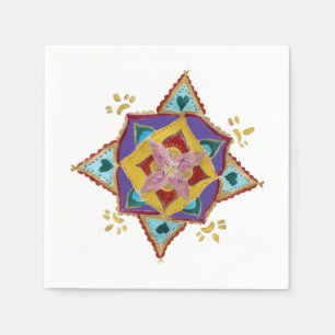 Serviettes en papier à motif de fleurs Mandala