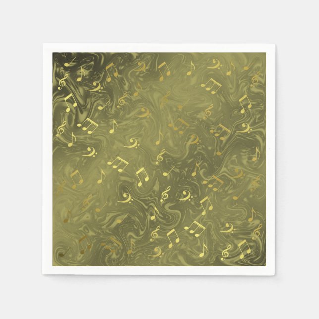 serviettes en papier à motif de notes de musique é (Devant)