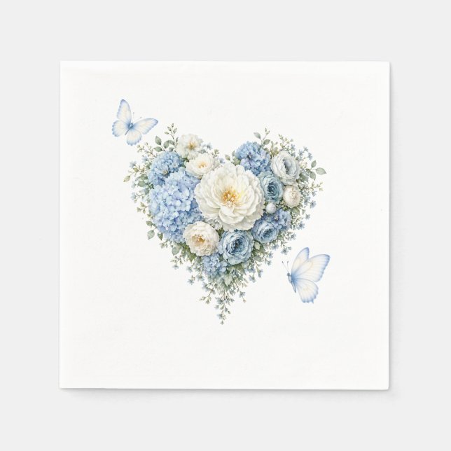 Serviettes en papier à motif d'hortensia (Devant)