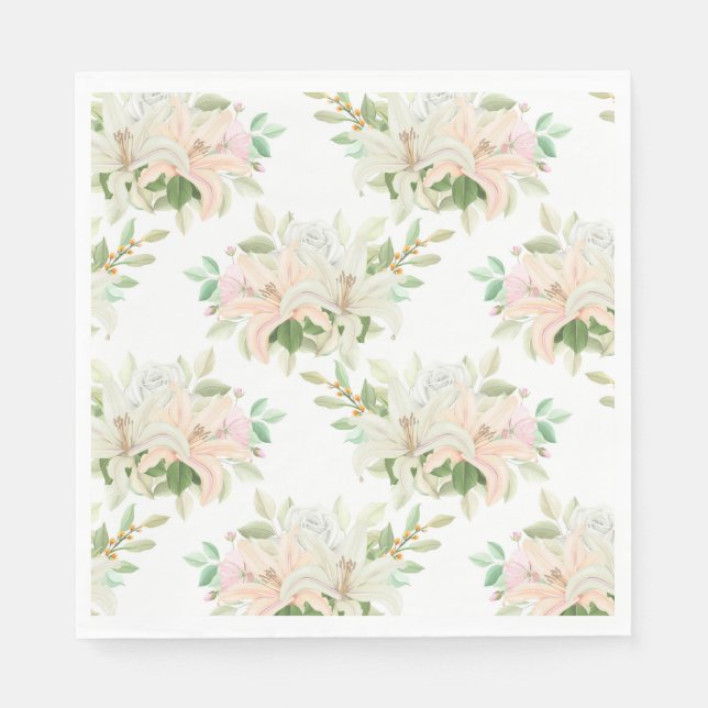 Serviettes en papier à motif floral (Devant)