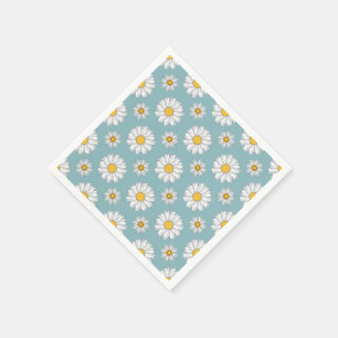Serviettes en papier à motif floral de marguerite 