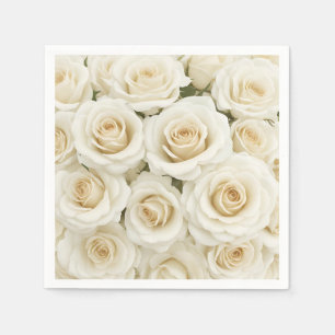 Serviettes en papier à motif floral rose