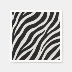 Serviettes en papier à motif zèbre pour une décora