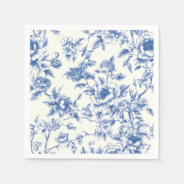 Serviettes en papier à motifs floraux de style chi (Devant)