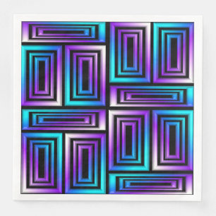 serviettes en papier à rectangles géométriques