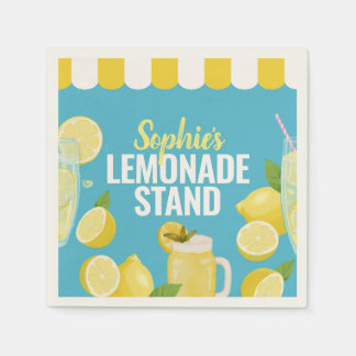 Serviettes en papier à thème citrons pour stand de