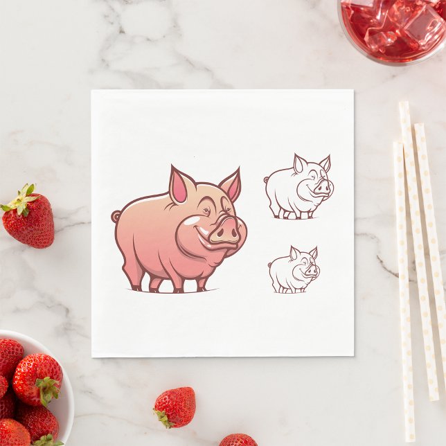Serviettes en papier à trois cochons (Créateur téléchargé)