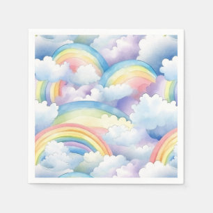 Serviettes en papier arc-en-ciel, Décoration de Ba