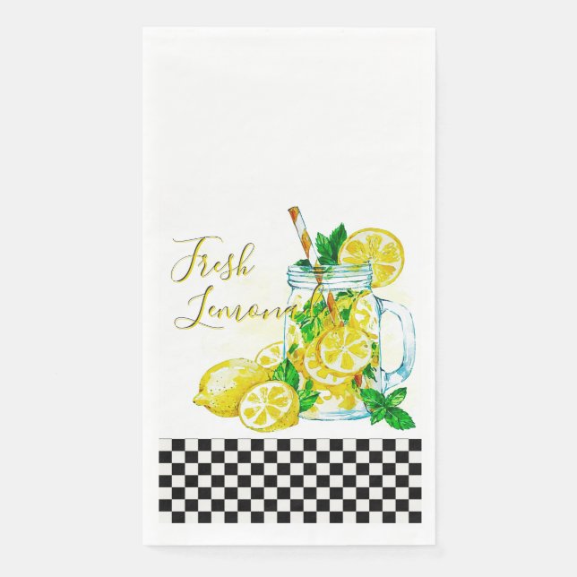 Serviettes en papier au motif de citronnade pour l (Devant)