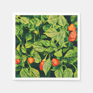 Serviettes en papier au piment rouge