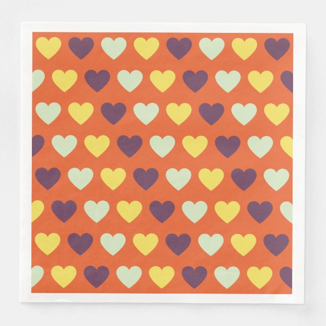 Serviettes en papier Autumn Hearts (Devant)