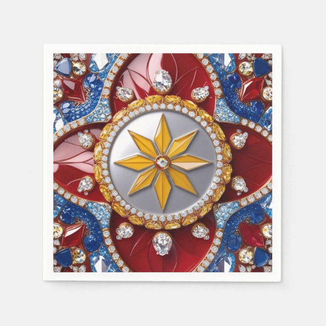 Serviettes en papier aux couleurs colombiennes (Devant)