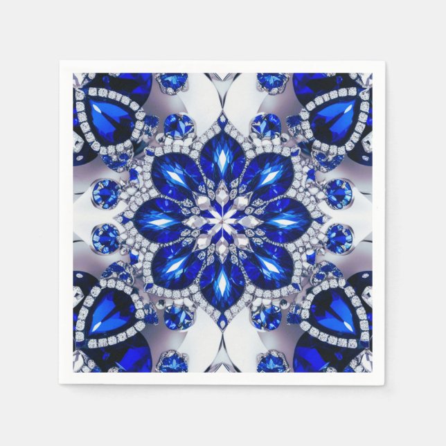 Serviettes en papier avec Bule White Colour Design (Devant)