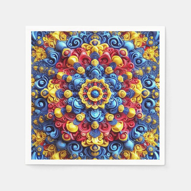 Serviettes en papier avec des couleurs roumaines D (Devant)