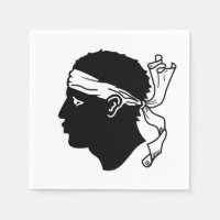 Serviettes en papier avec drapeau de la Corse