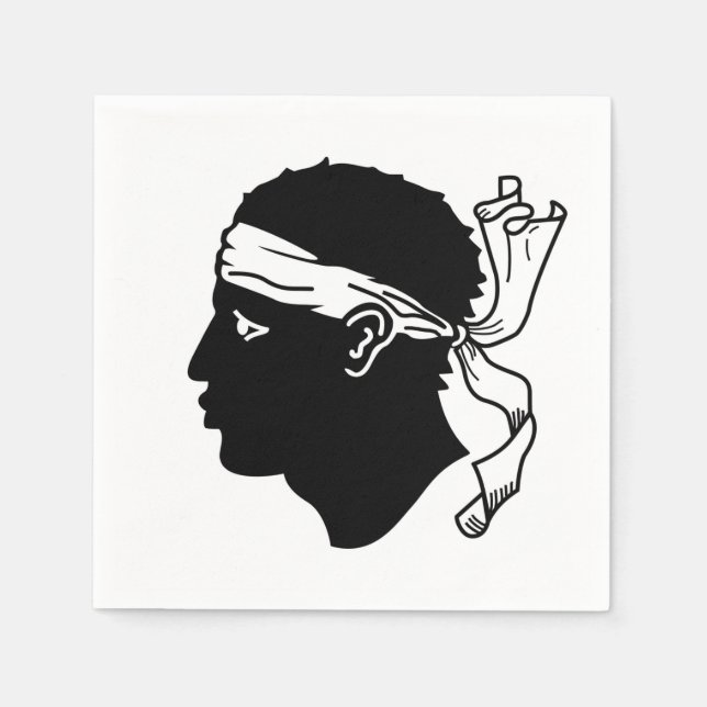 Serviettes en papier avec drapeau de la Corse (Devant)