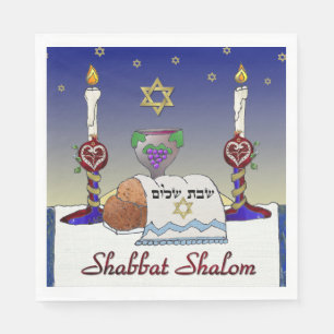 Serviettes en papier avec impression d'art Judaica