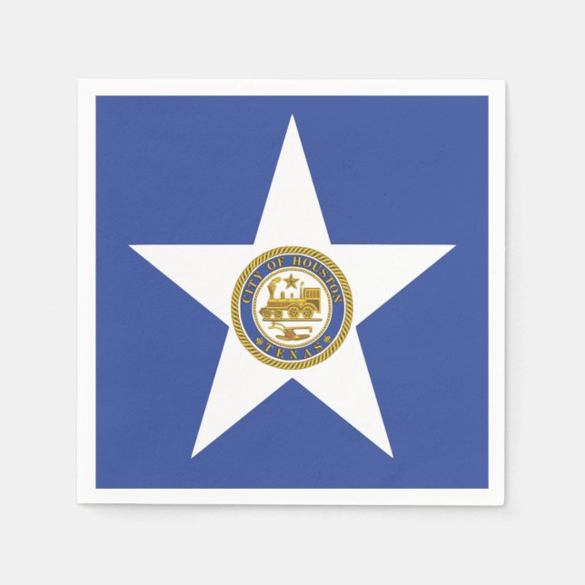 Serviettes en papier avec le drapeau de Houston (Devant)