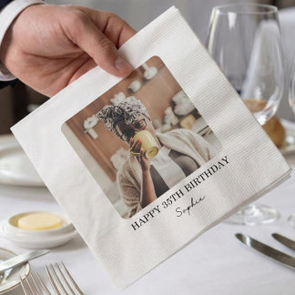 Serviettes en papier avec photo personnalisée, Fêt