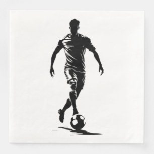 Serviettes en papier avec silhouette de joueur de