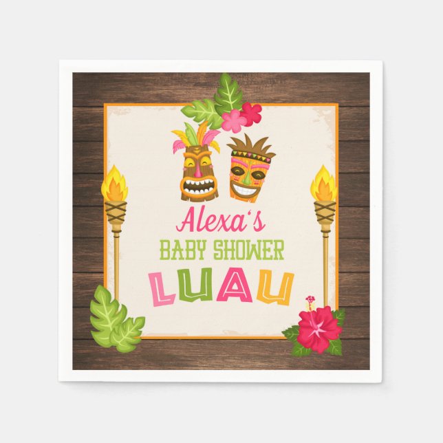 Serviettes en papier Baby Shower Luau (Devant)