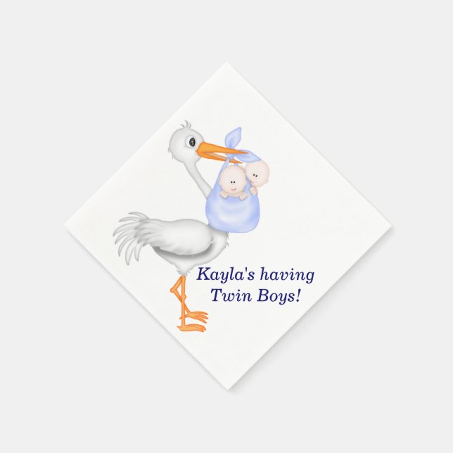 Serviettes en papier Baby shower Twins (Coin)