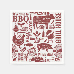 Serviettes en papier barbecue, Fournitures de fête