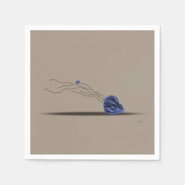 Serviettes en papier beige et bleu sur le thème de (Devant)
