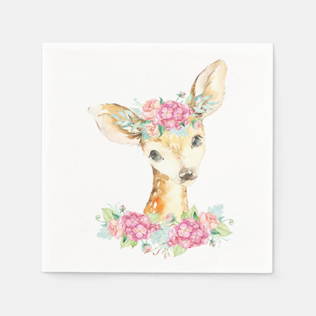 Serviettes en papier Biche Bébé Fille (Devant)