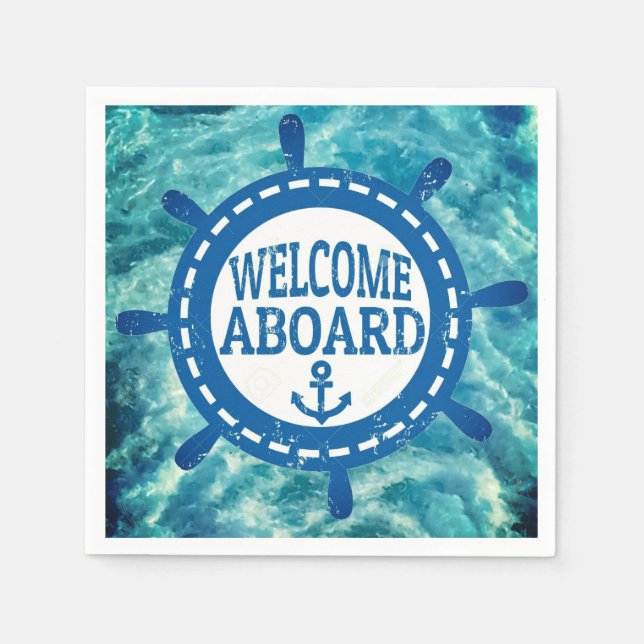 Serviettes en papier Bienvenue à bord (Devant)