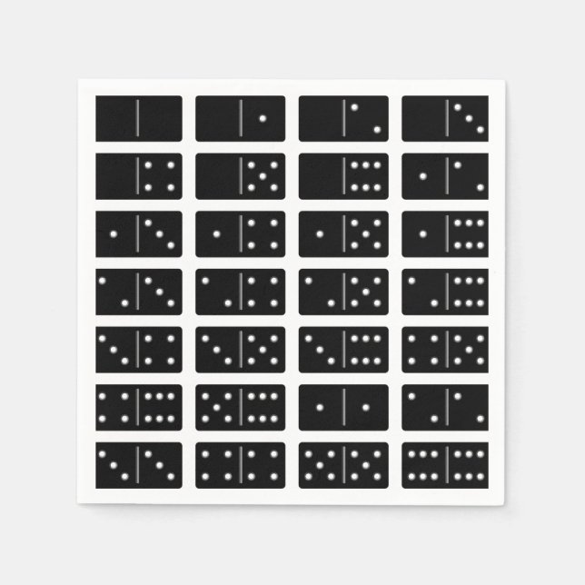 Serviettes en papier Black Dominoes (Devant)