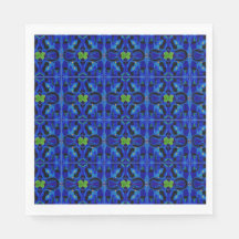 serviettes en papier bleu