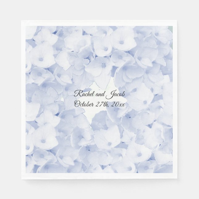 Serviettes en papier bleu clair pour mariage Hydra (Devant)