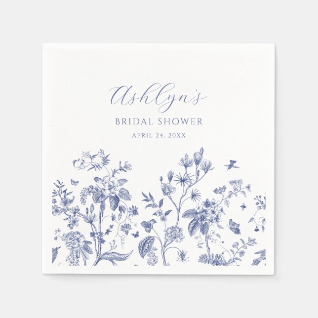Serviettes en papier bleu pour enterrement de vie  (Devant)