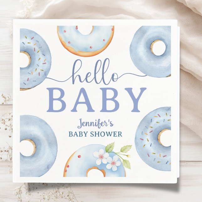 Serviettes en papier Bonjour Bébé Shower de Donuts (Créateur téléchargé)