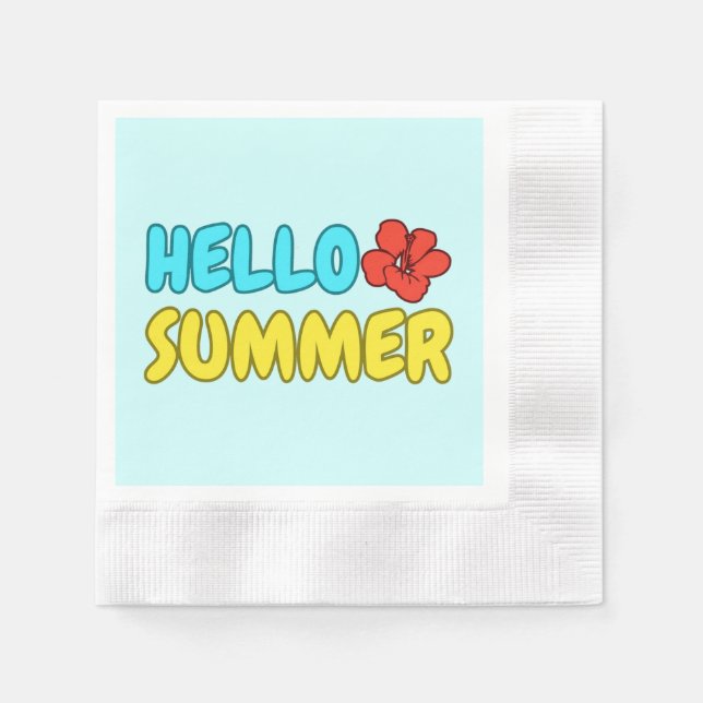 Serviettes en papier Bonjour l'été (Devant)