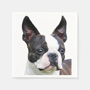 serviettes en papier "Boston terrier"