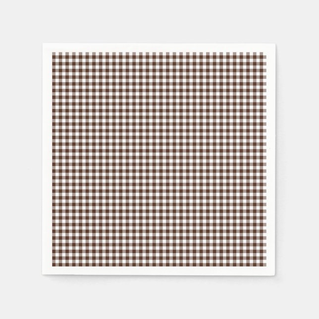 Serviettes en papier Brown au chocolat En vichy (Devant)