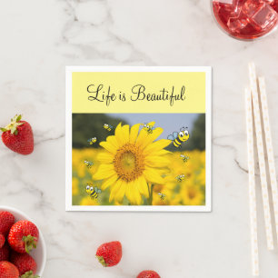 Serviettes en papier Bumblebee de tournesol