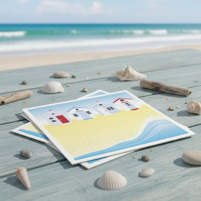 Serviettes en papier Cabines de plage (Créateur téléchargé)